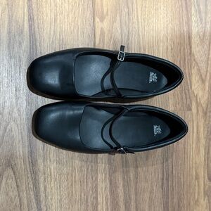 Black Leather Mary Jane’s